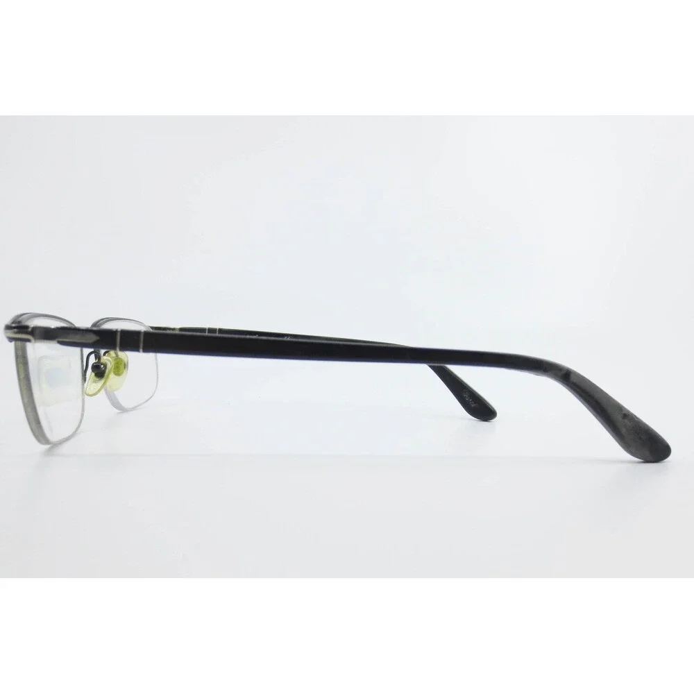 Persol 2157-V 518 Black Silver Semi Rimless Eyeglass Frames Italy 51-19-140